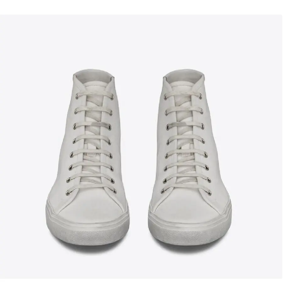 Giày Saint Laurent Malibu Mid Top Sneaker Optic White 606075GUZ209030 - Ảnh 3