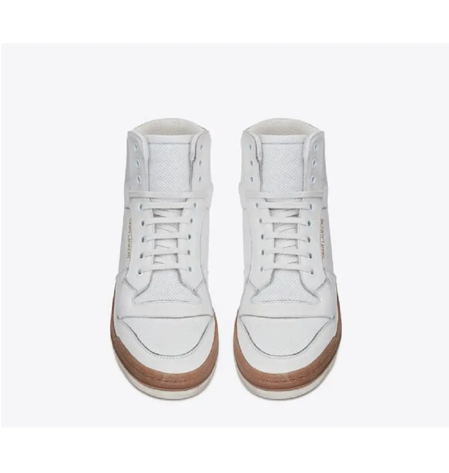 Alternative view of Giày Saint Laurent SL24 Mid Top Sneaker Beige White 61061804GA09298