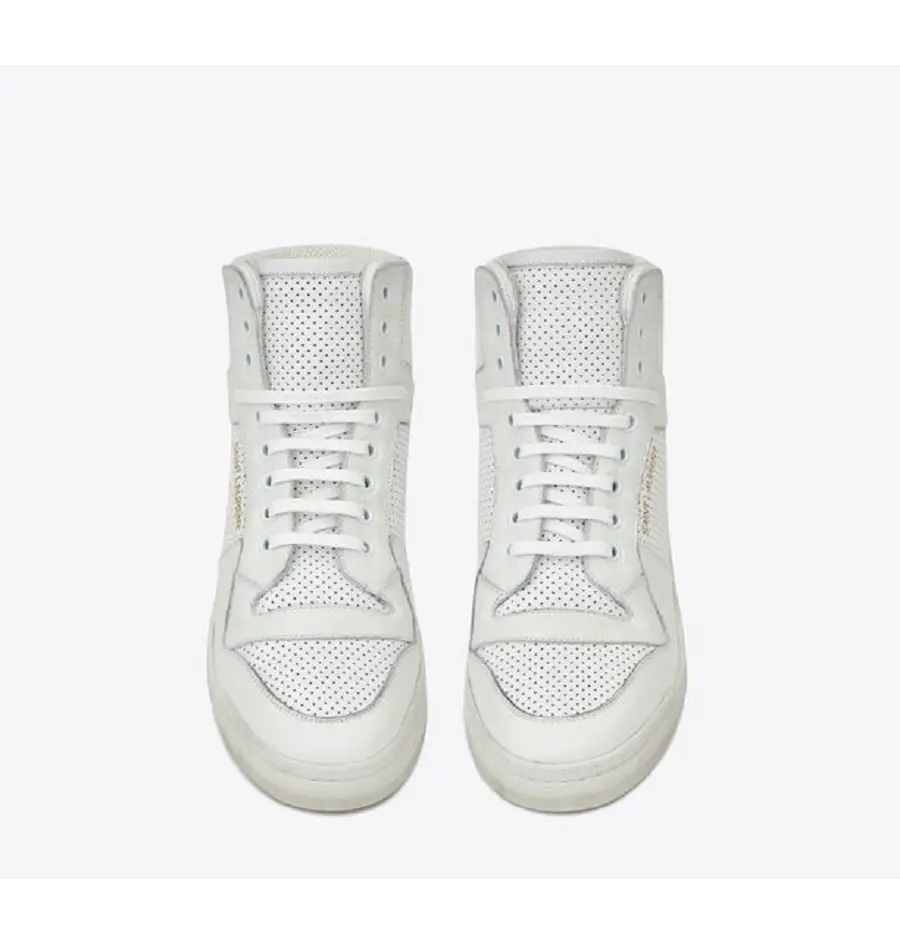 Giày Saint Laurent SL24 Mid Top Sneaker Optic White 61061804LB09030 - Ảnh 3