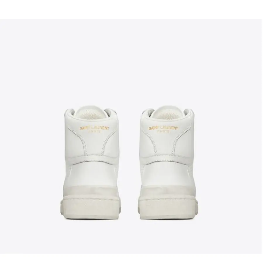 Giày Saint Laurent SL24 Mid Top Sneaker Optic White 61061804LB09030 - Ảnh 4