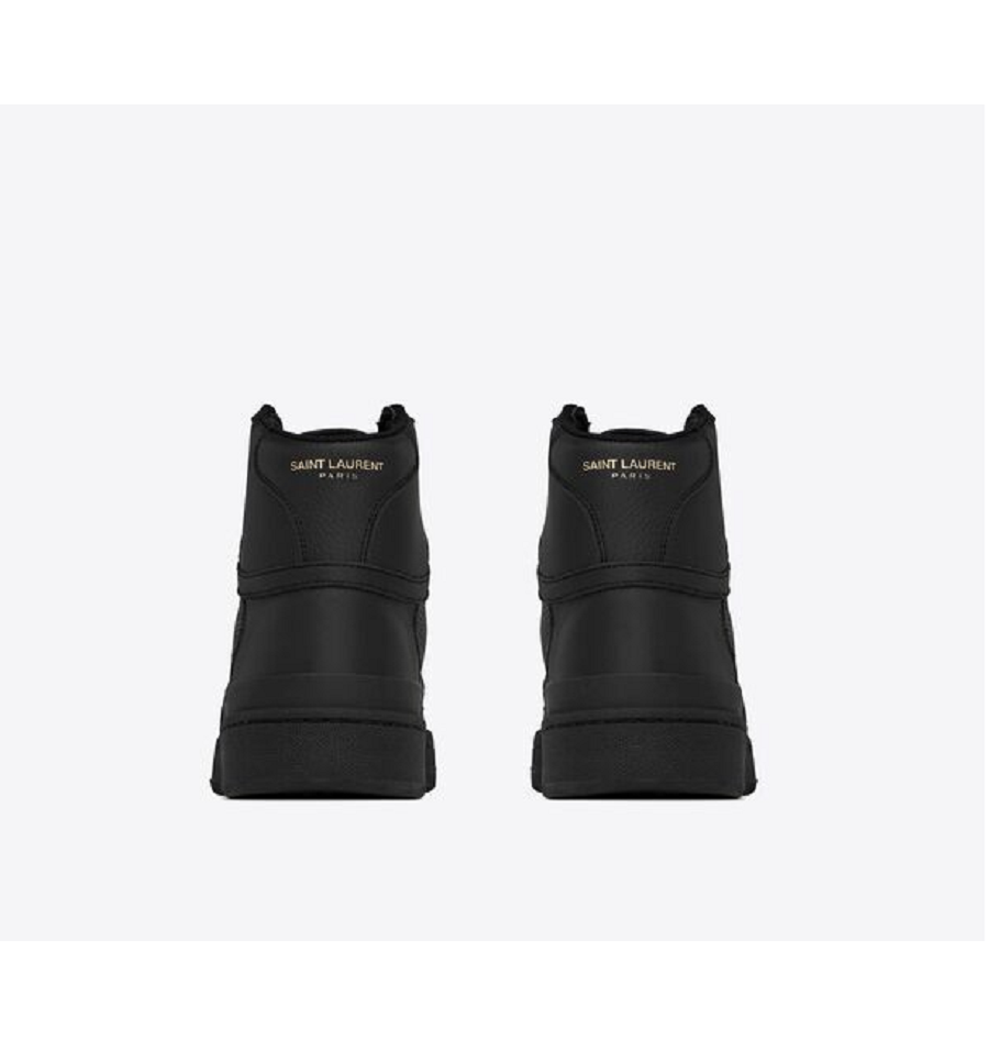 Giày Saint Laurent SL24 Mid Top Sneaker Black 61061804LB11000 - Ảnh 4