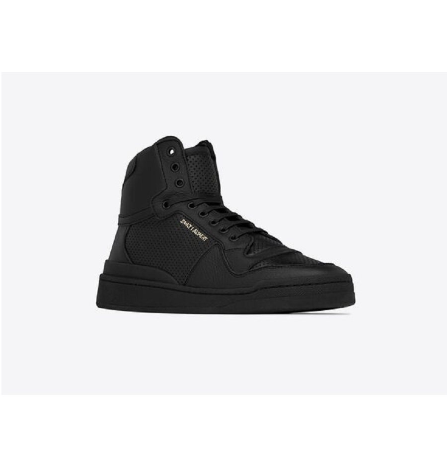 Giày Saint Laurent SL24 Mid Top Sneaker Black 61061804LB11000 - Ảnh 3