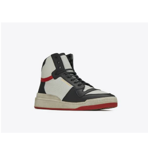 Alternative view of Giày Saint Laurent SL24 Mid Top Sneaker Black White Red 6106181JZC09670