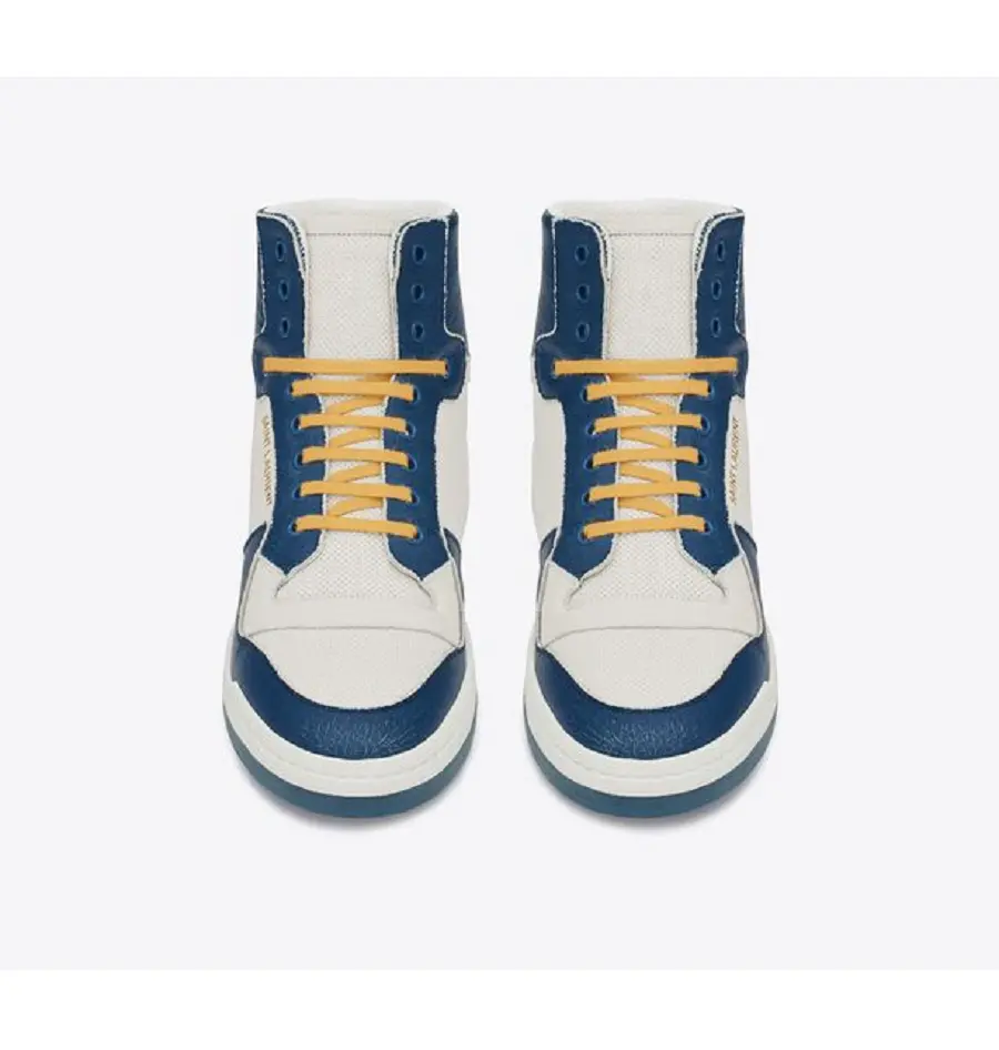 Giày Saint Laurent SL/24 Mid-top 'White Blue' 610618AAAI59083 - Ảnh 3