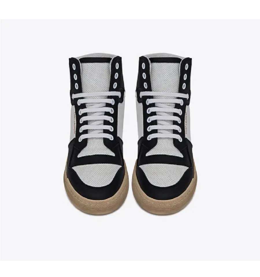 Giày Saint Laurent SL 24 Mid Top 'White Black' 6106192W4509063 - Ảnh 3