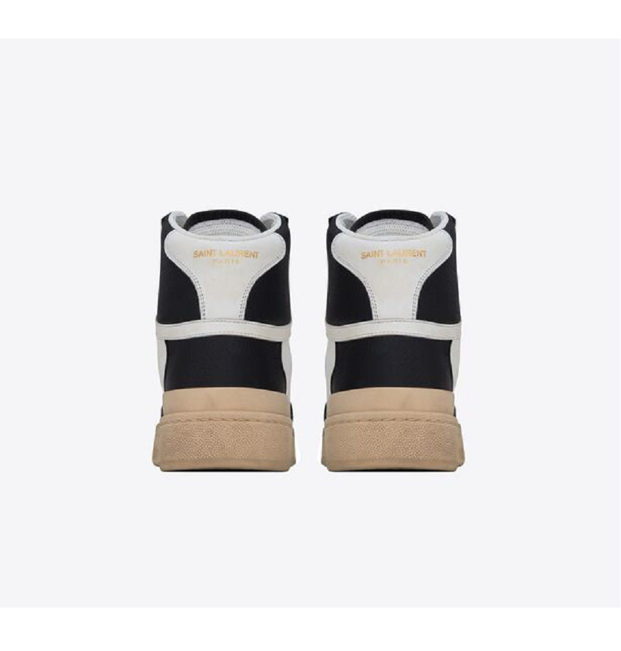 Giày Saint Laurent SL 24 Mid Top 'White Black' 6106192W4509063 - Ảnh 4
