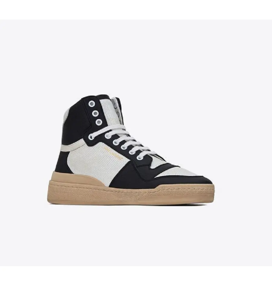Alternative view of Giày Saint Laurent SL 24 Mid Top 'White Black' 6106192W4509063