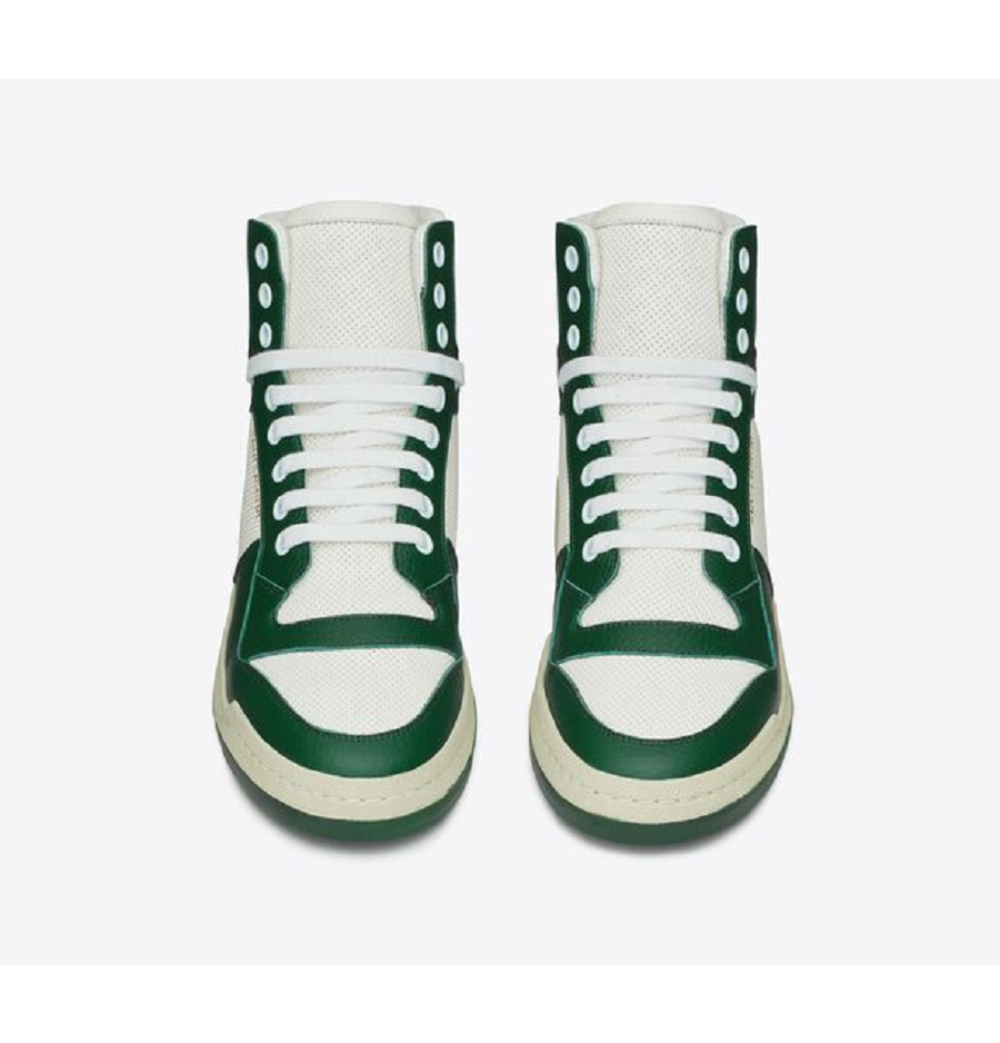 Giày Saint Laurent SL/24 Mid-top 'White Green' 610619AAAS48513 - Ảnh 3