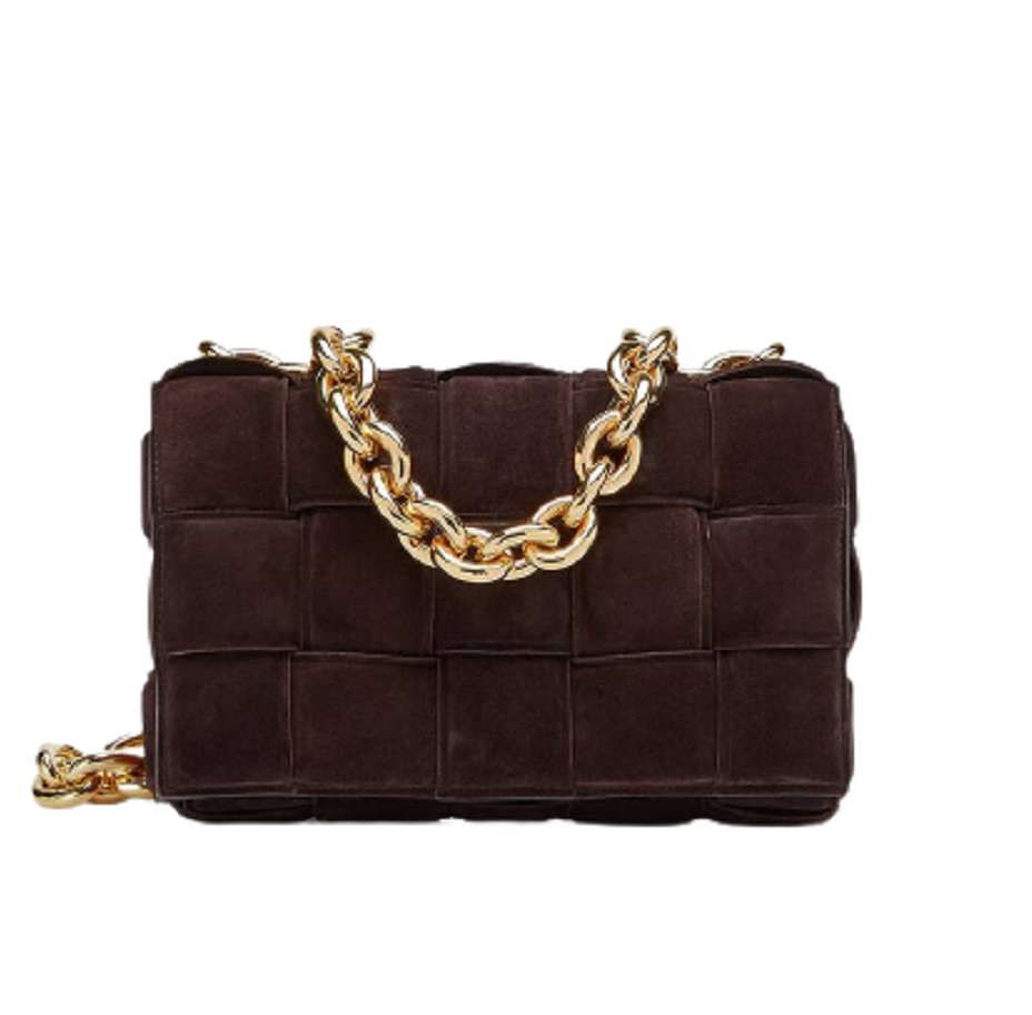 Túi Bottega Veneta Padded Intreccio Suede Cross-body Bag 631421V04N02132