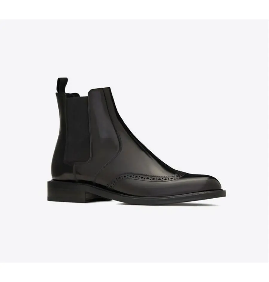 Alternative view of Giày Saint Laurent Army Chelsea Boots in Smooth Leather 'Black' 6323691Y0001000