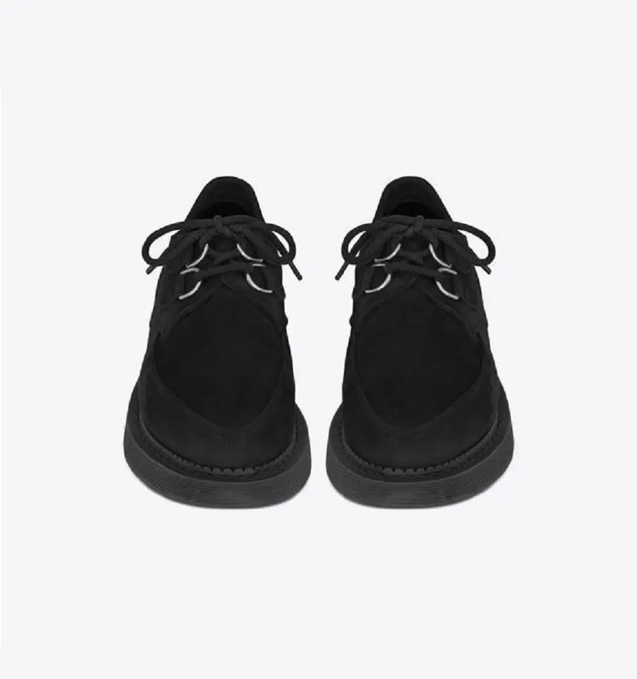Giày Saint Laurent Teddy Derbies In Suede 'Black' 6676062W5001000 - Ảnh 4