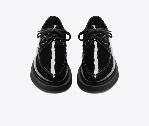 Giày Saint Laurent Teddy Derbies In Patent Leather 'Black' 6688911TV001000 - Ảnh 4