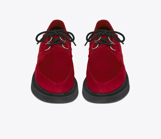 Alternative view of Giày Saint Laurent Teddy Derbies In Suede 'Red' 6688912W5006538