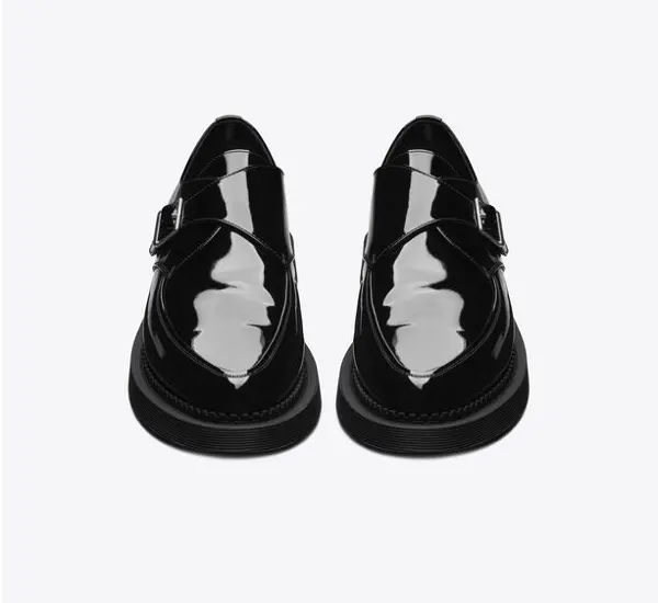 Alternative view of Giày Saint Laurent Teddy Monkstraps In Patent Leather 'Black' 6688941TV001000