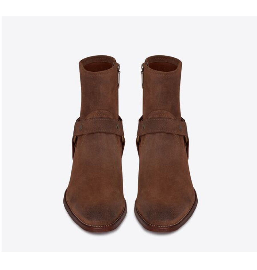 Giày Saint Laurent Wyatt Harness Boots 'Brown' 66928425T002749 - Ảnh 2
