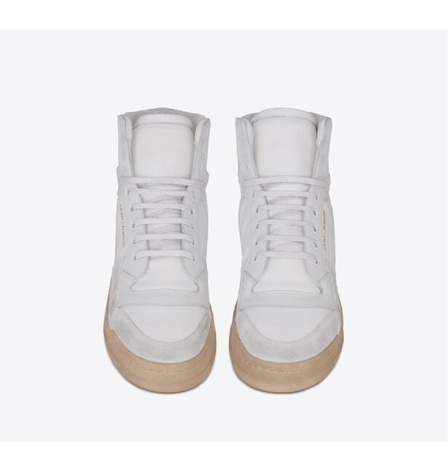 Giày Saint Laurent SL24 Mid Top Sneaker Off White - Ảnh 2