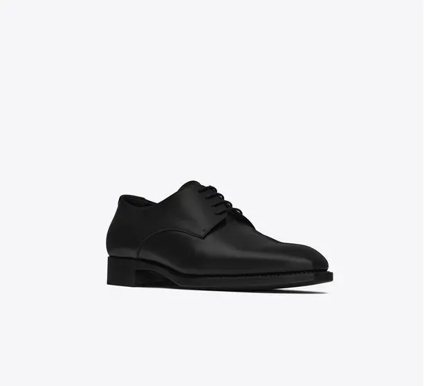 Giày Saint Laurent Adrien Derbies In Smooth Leather 'Black' 6702780AAAA1000 - Ảnh 3