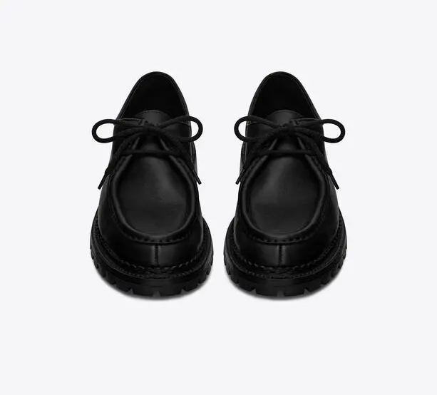 Giày Saint Laurent Malo Derbies In Smooth Leather 'Black' 687532AAAGM1000 - Ảnh 3
