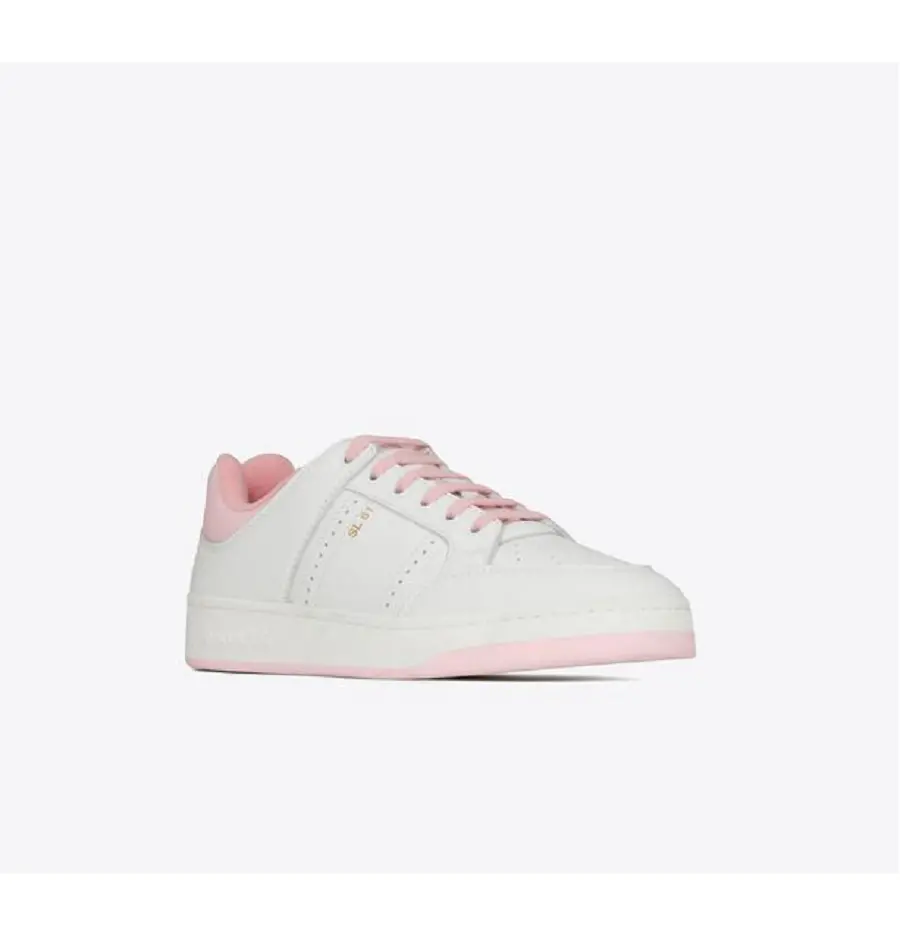 Alternative view of Giày Saint Laurent SL 61 Low Top In Grained Leather 'White Baby Pink' 690132AAAJJ9045