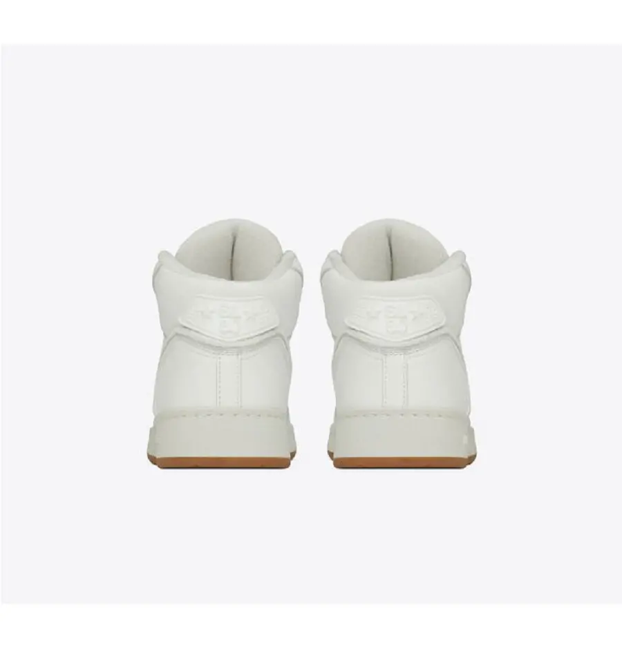 Giày Saint Laurent SL 80 Mid Top In Smooth And Grained Leather 'White' - Ảnh 4