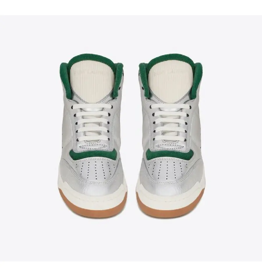 Giày Saint Laurent SL/80 Mid-top 'Silver Green' 69079708C608186 - Ảnh 3
