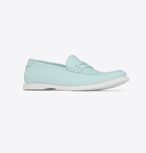 Alternative view of Giày Saint Laurent Le Loafer Monogram Penny Slippers 'Blue' 692224AAAIH4803