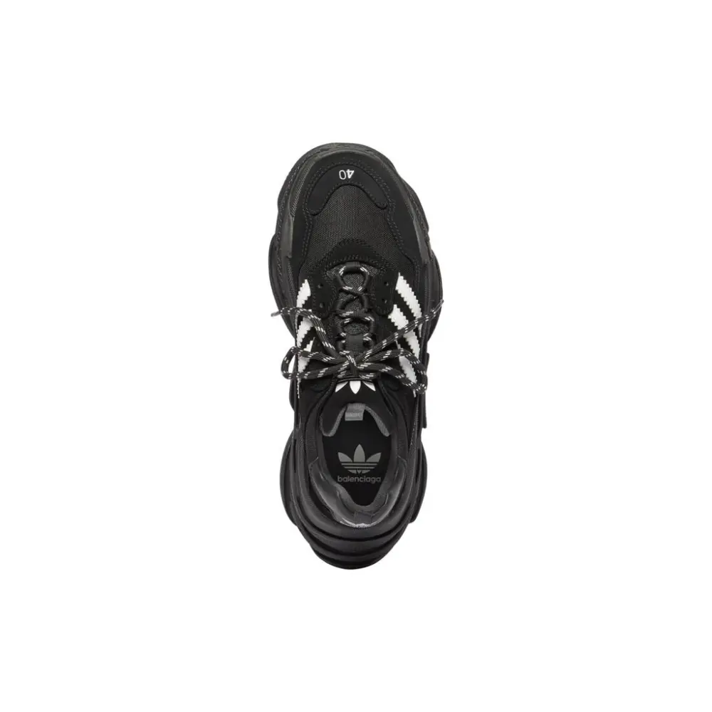 Giày Adidas Balenciaga Triple S 'Black White' 712764W2ZB21090 - Ảnh 5
