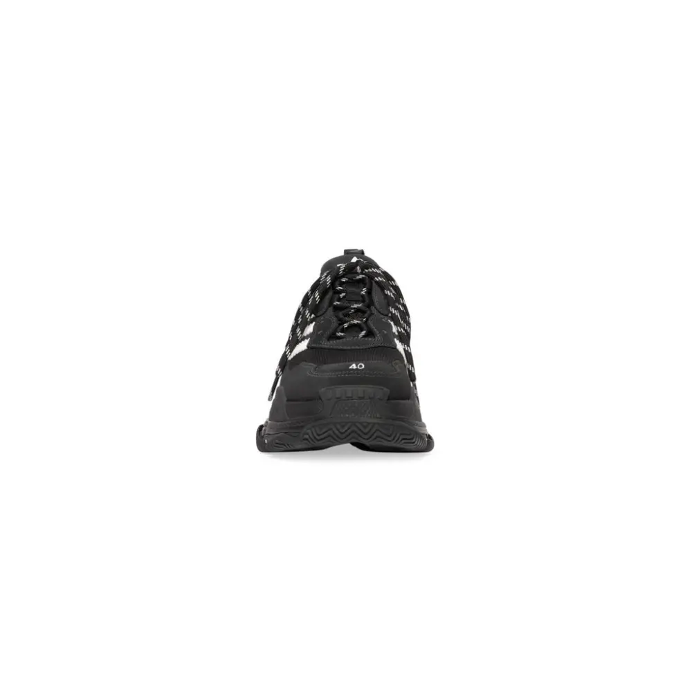 Giày Adidas Balenciaga Triple S 'Black White' 712764W2ZB21090 - Ảnh 3
