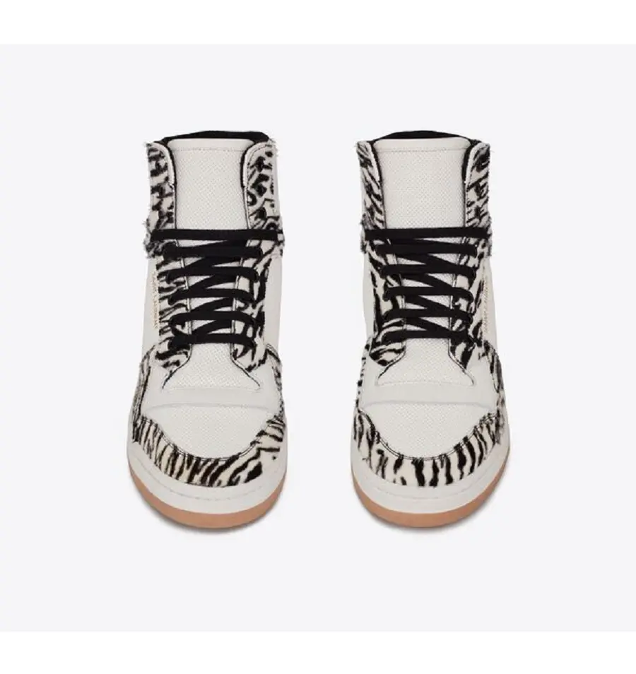 Giày Saint Laurent SL/24 Mid-top 'Zebra' 713857AAAXE2039 - Ảnh 3