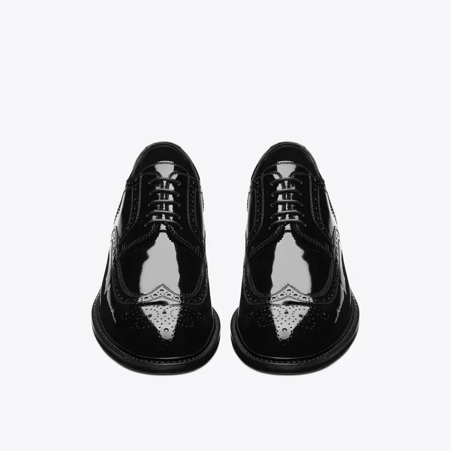 Giày Saint Laurent Army Derbies In Patent Leather 'Black' 6693241TV001000 - Ảnh 3