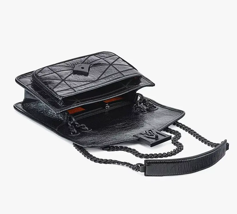 Túi MCM Mena Quilted Shoulder Bag in Crushed Leather MWSCSLM03BK001 - Ảnh 4