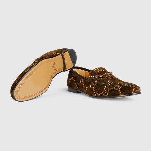 Giày Gucci GG Loafers Horsebit Brown Velvet 430088-9JT80-2091 - Ảnh 3