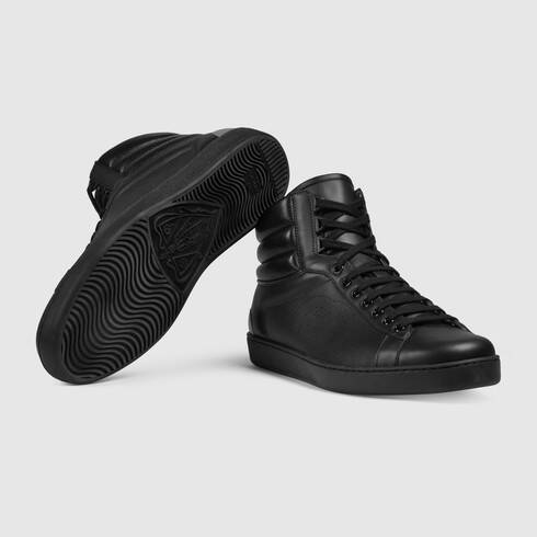 Giày Gucci Ace High-Top GG Black 625672-1XG10-1070 - Ảnh 4