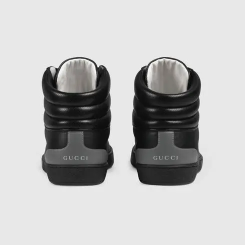Giày Gucci Ace High-Top GG Black 625672-1XG10-1070 - Ảnh 3