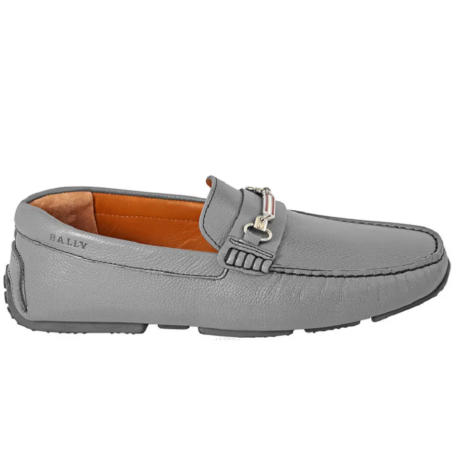 Giày Bally Pitaval Leather Loafers Grey 6231362
