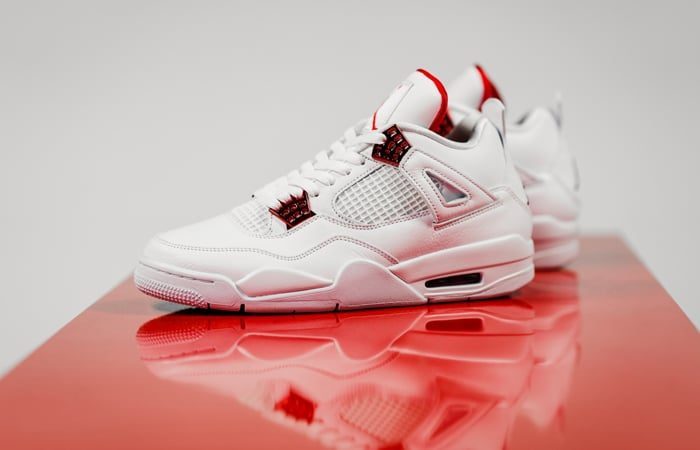 Giày Nike Air Jordan 4 'Metallic Pack White Red' CT8527-112 - Ảnh 4