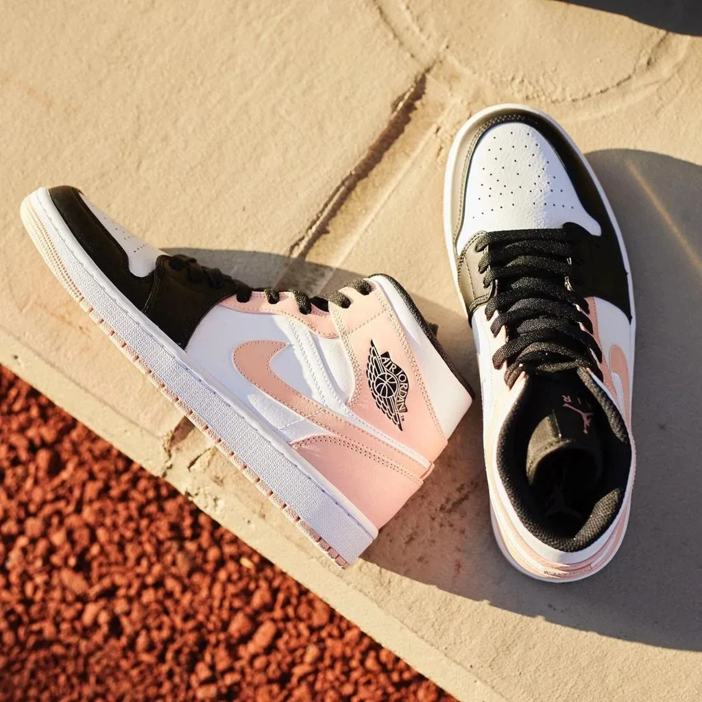 Giày Nike Air Jordan 1 Mid 'Arctic Orange - Black Toe' 554724-133 - Ảnh 6