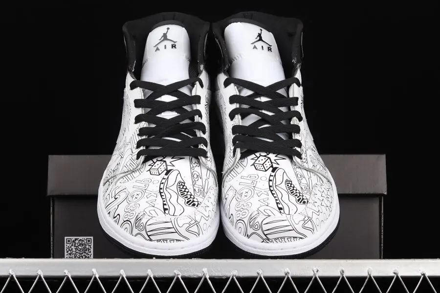Giày Nike Air Jordan 1 Mid SE GS 'DIY' DC4099-100 - Ảnh 6
