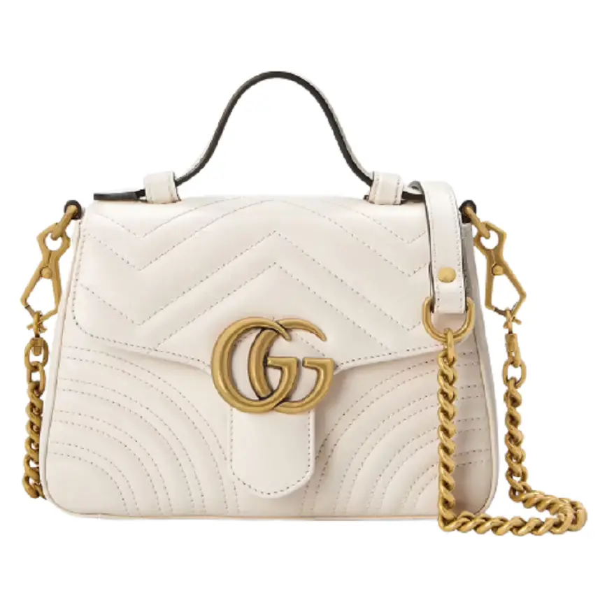 Túi Gucci GG Marmont Mini Top Handle White Leather 547260-DTDIT-9022