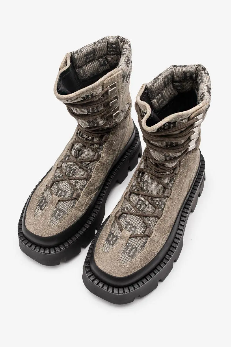 Giày MSIBHV The Ibiza Boot Monogram Taupe 3121BM628 - Ảnh 3