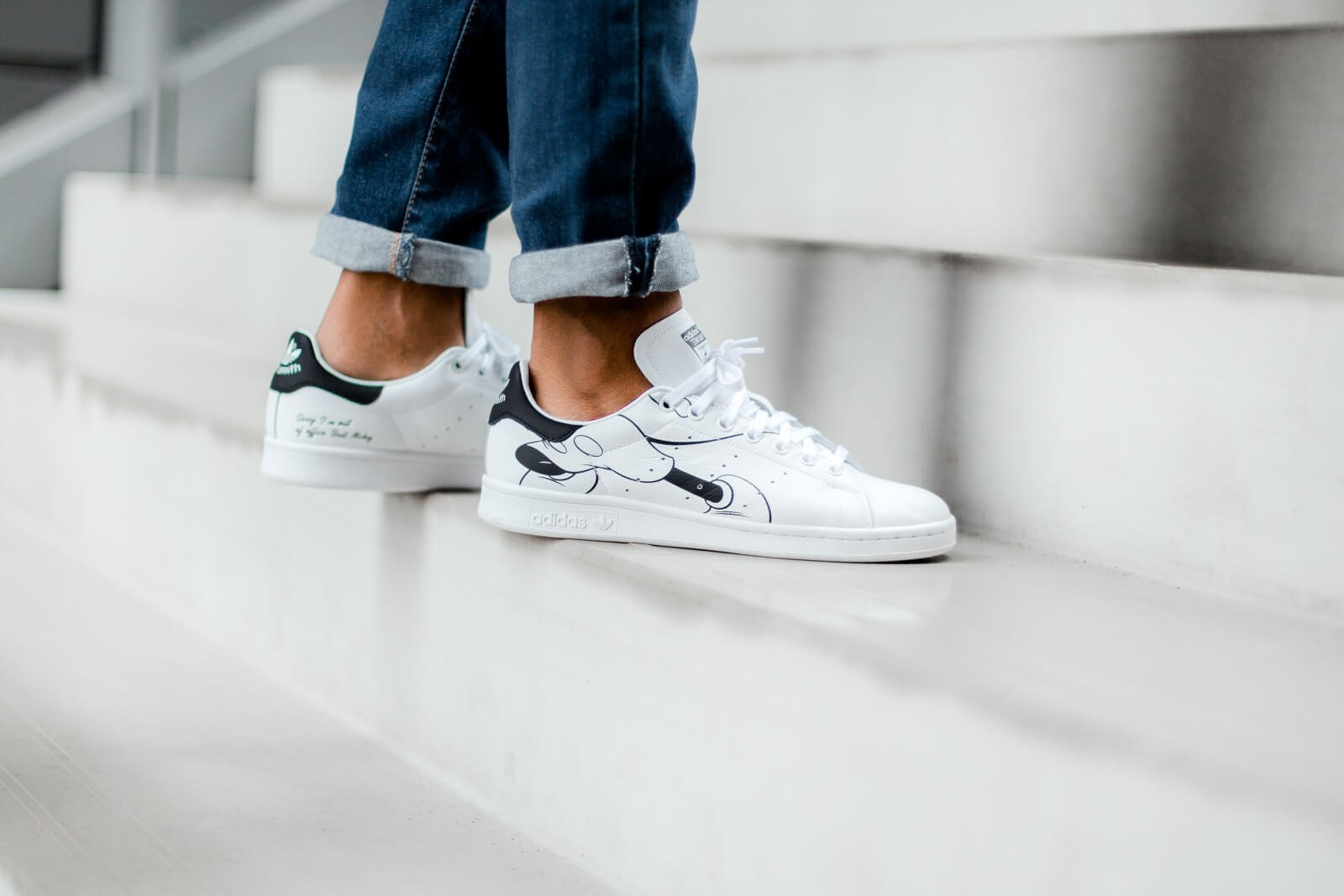 Giày Adidas Mickey Mouse x Stan Smith 'Black' FW2895 - Ảnh 6