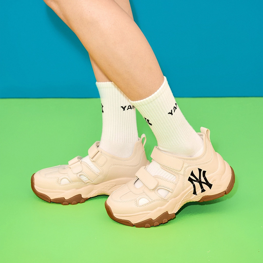 Dép MLB New York Yankees 'Cream' 3ASDCH133-50CRS - Ảnh 4