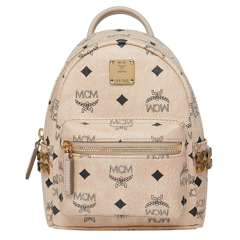 Balo MCM Stark Side Studs Bebe Boo Backpack In Visetos MMK6AVE92IG001