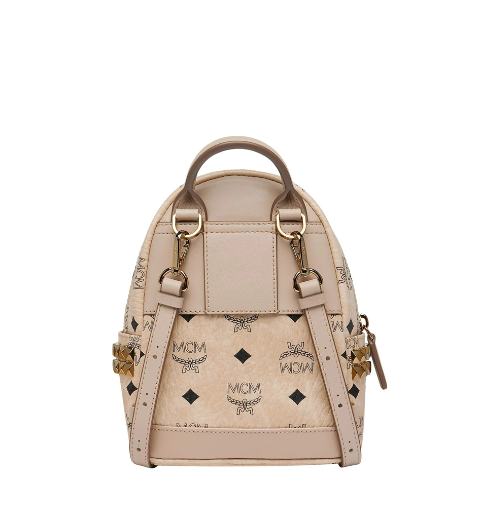 Balo MCM Stark Side Studs Bebe Boo Backpack In Visetos MMK6AVE92IG001 - Ảnh 3