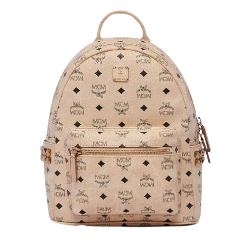 Balo MCM Stark Side Studs Backpack in Visetos 'Powder Pink' MMK6SVE37IG001