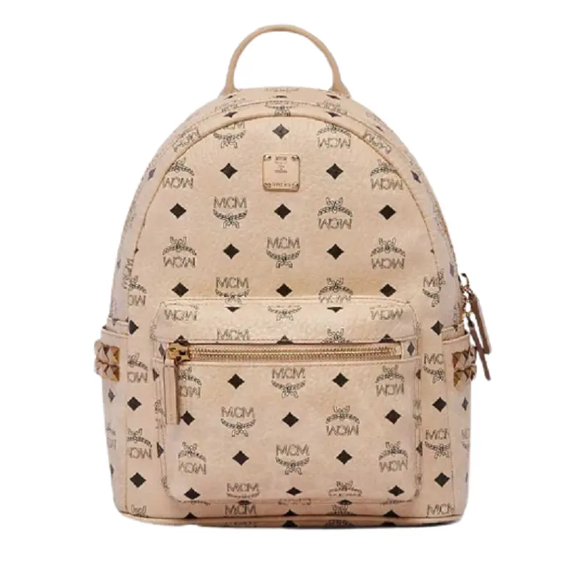 Balo MCM Stark Side Studs Backpack in Visetos 'Powder Pink' MMK6SVE37IG001