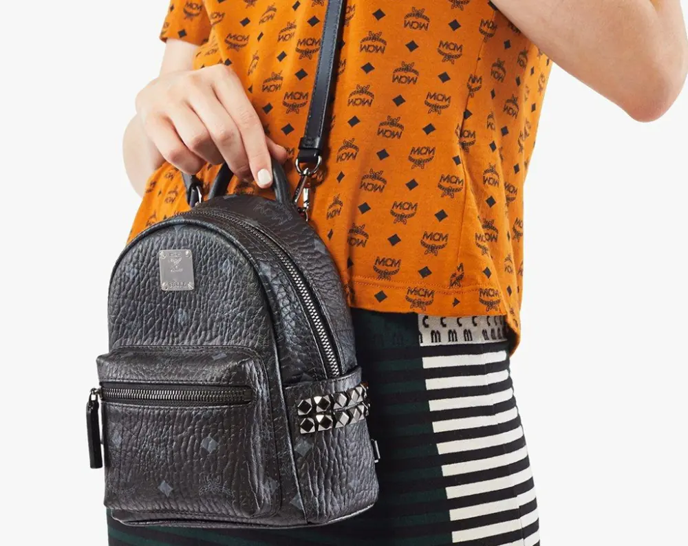 Alternative view of Balo MCM Stark Backpack Visetos 'Black' MMK6SVE92BK001