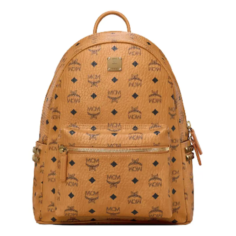 Balo MCM Stark Studs Backpack Visetos Cognac MMK7AVE99CO001