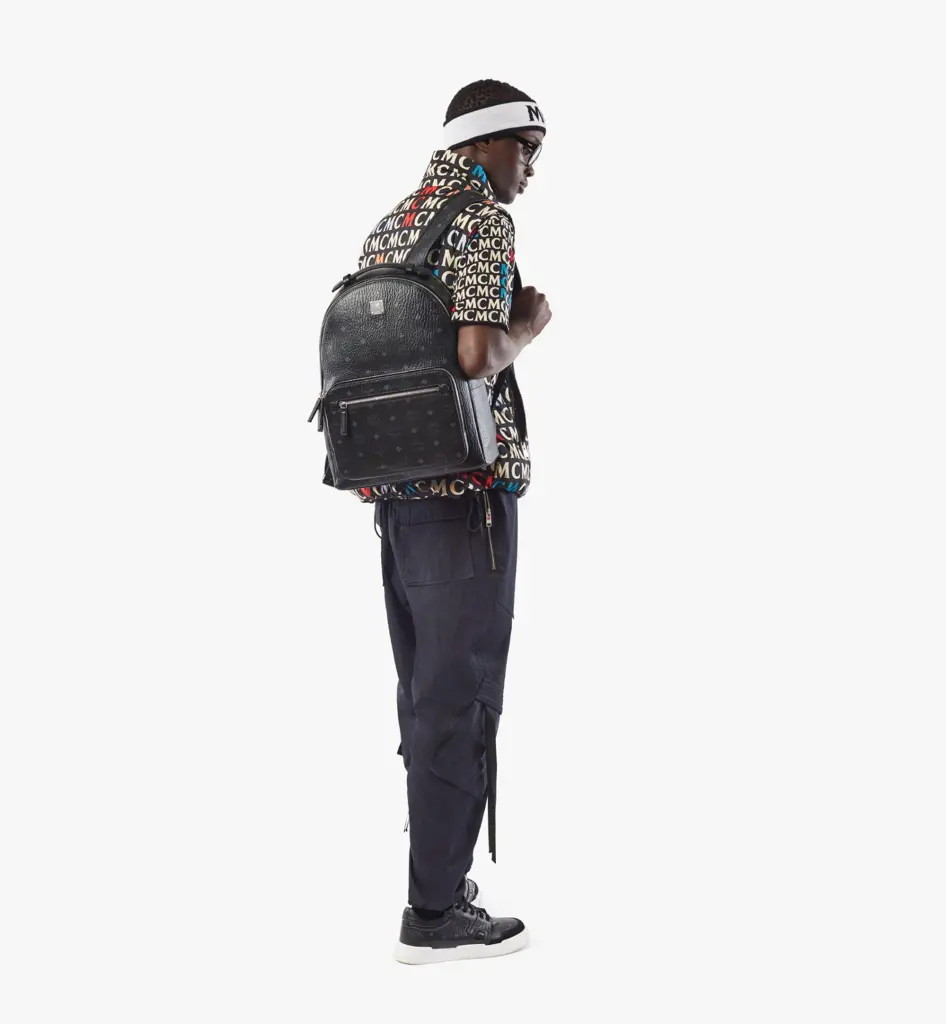 Balo MCM Stark Backpack Visetos 'Black' MMKAAVE07BK001 - Ảnh 3