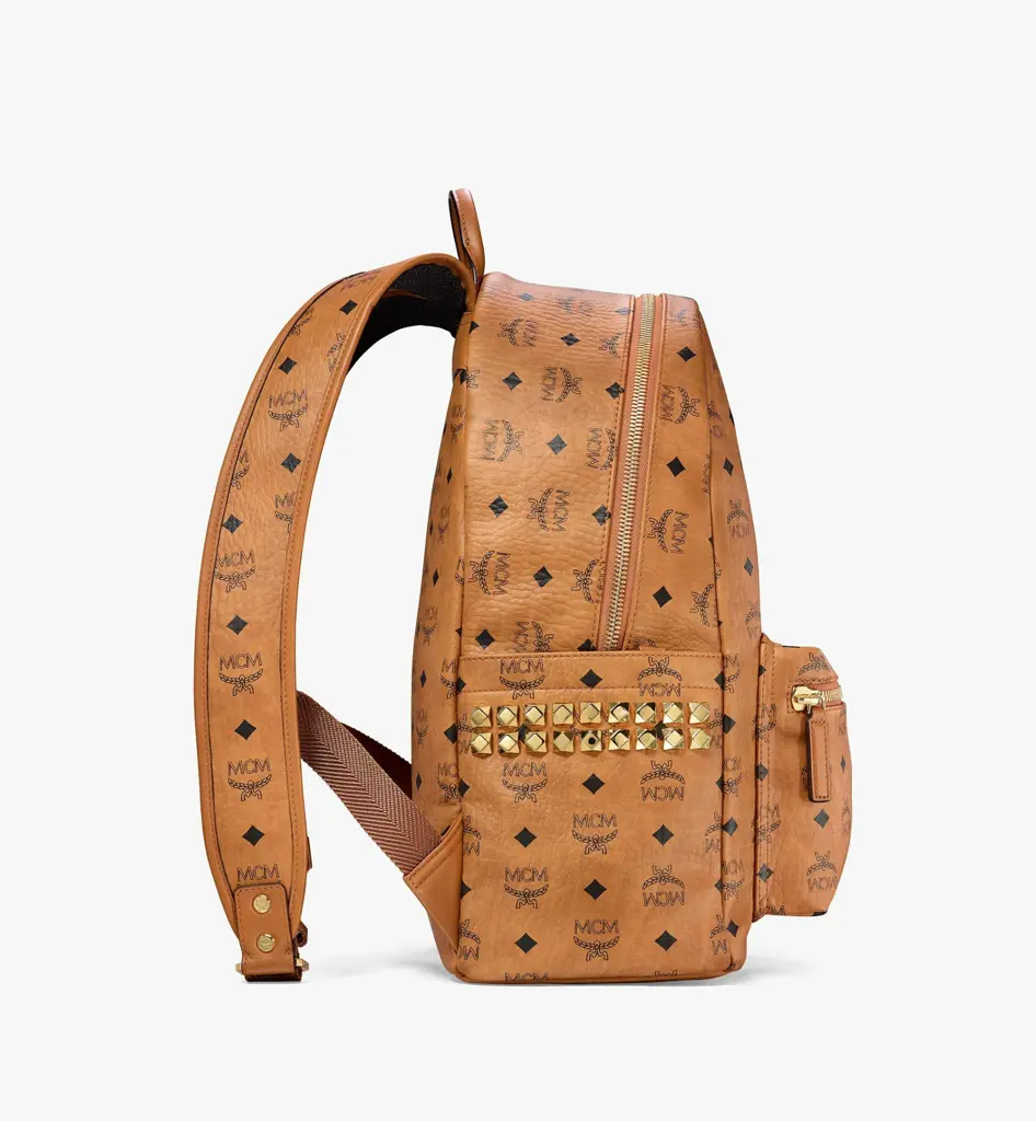 Balo MCM Stark Studs Backpack Visetos 'Cognac' MMKAAVE09CO001 - Ảnh 3